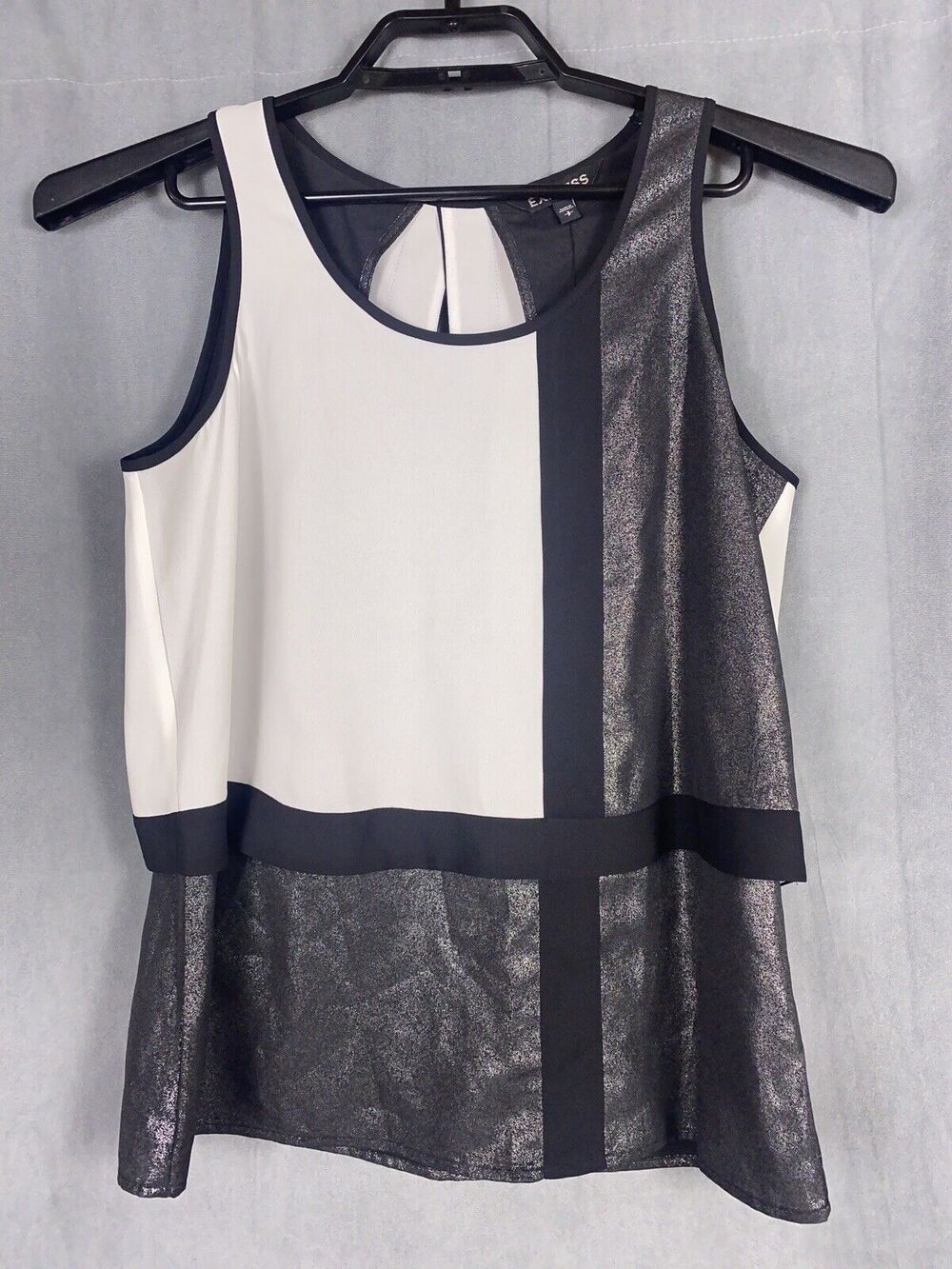 New Express Women's Size Small Windowpane Blouse Sleeveless Shell Tank Top